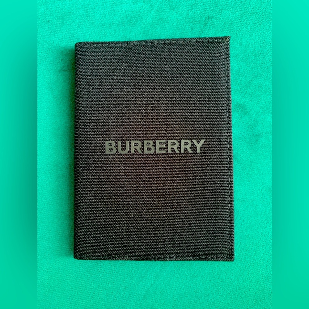 Burberry Black Canvas Passport Holder